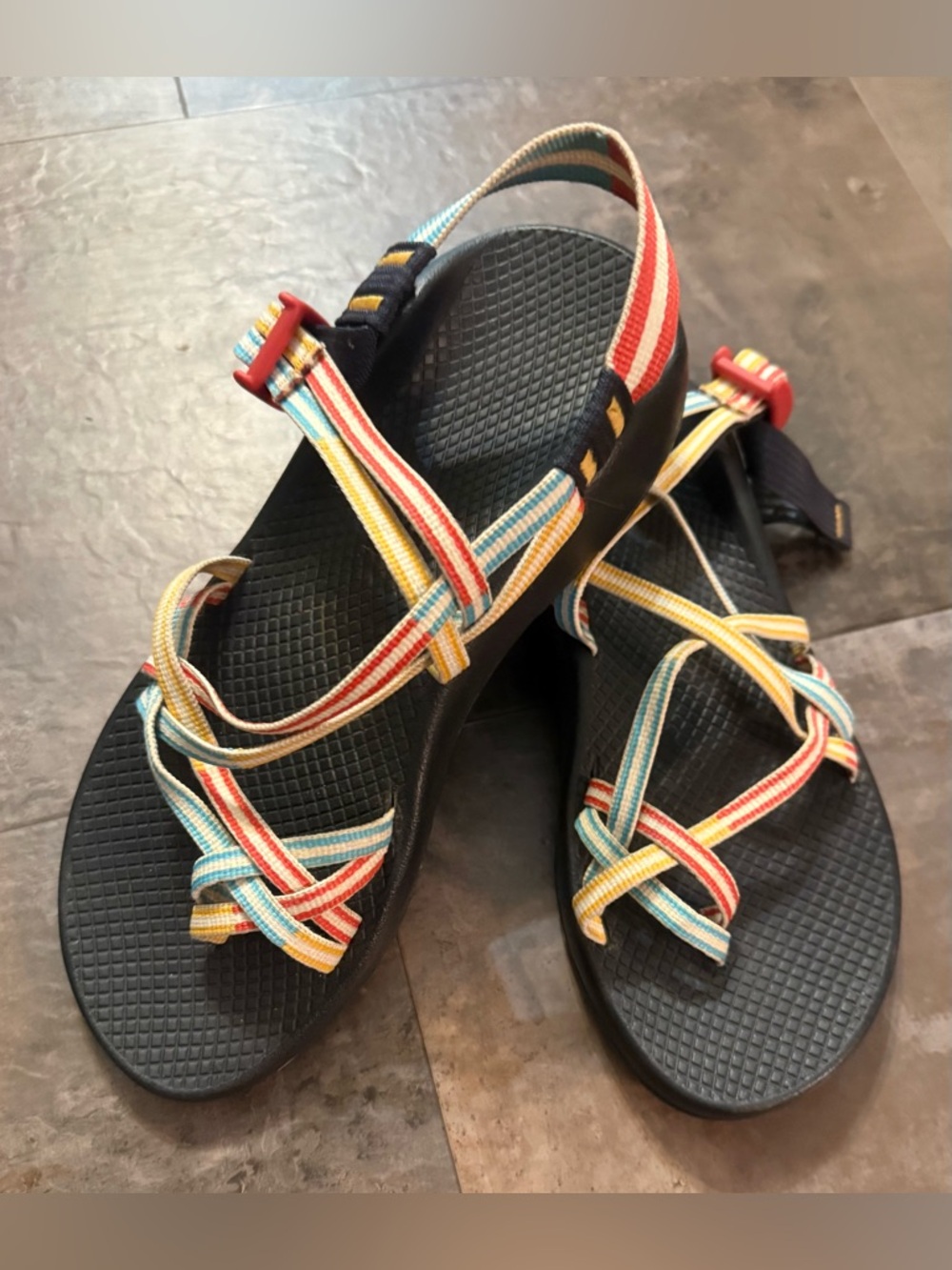 CHACO Striped Multi-Color Sport Sandals